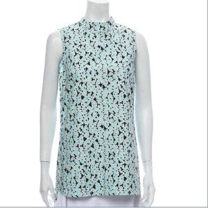 Marni Sleeveless Mock/High Neck Shirt/Top/Blouse Raw Edge 100% Cotton IT40/US2-4